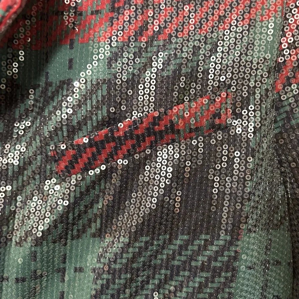 NWT Johnny‎ Wujek Sequin Plaid Holiday Blazer Extra Small Holiday Free Shipping
